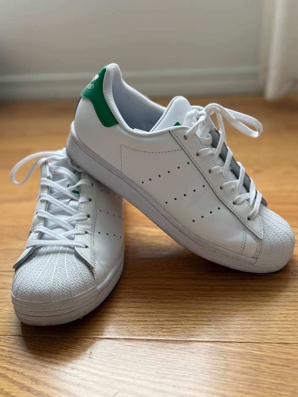 adidas Originals White and Green Mens Sneakers